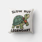 Funny Retro Turtle Square Throw Pillow クッション (正面)