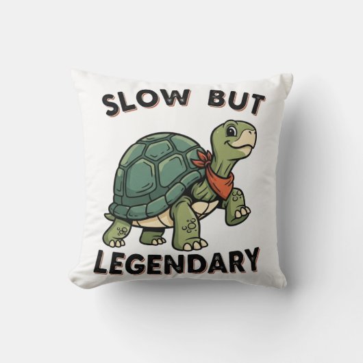Funny Retro Turtle Square Throw Pillow クッション (正面)