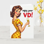 Funny Retro Valentines Day Card カード (黄色い花)