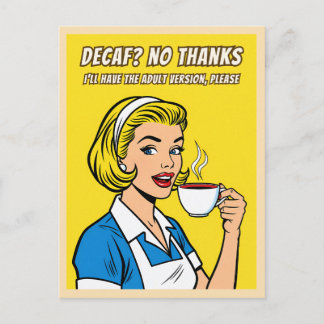 Funny Retro Vintage Decaf Coffee Humor Pop Art  ポストカード
