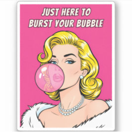 Funny Retro Vintage Pinup Girl Humor Pop Art  シール