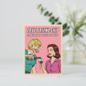 Funny Retro Wine Humor Best Friend Pop Art Card シーズンカード (スタンド正面)