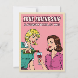 Funny Retro Wine Humor Best Friend Pop Art Card シーズンカード