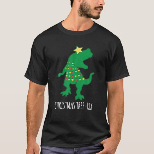 Funny Rex Dinosaur Pun Christmas Tree Rex Tシャツ (正面)