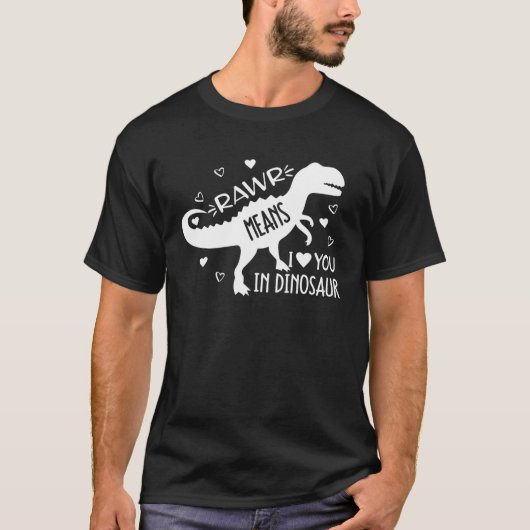 Funny Rex Valentines Day Rawr Means I Love You In Tシャツ (正面)
