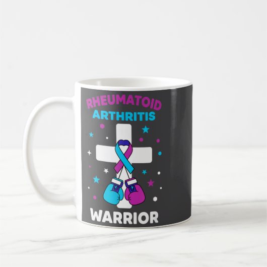 Funny Rheumatoid Warrior Arthritis Awareness コーヒーマグカップ (左)