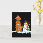 Funny Rhodesian Ridgeback Dog Christmas Snowman Xm カード (黄色い花)