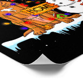 Funny Rhodesian Ridgeback Dog Christmas Snowman Xm ポスター (角)