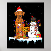 Funny Rhodesian Ridgeback Dog Christmas Snowman Xm ポスター (正面)