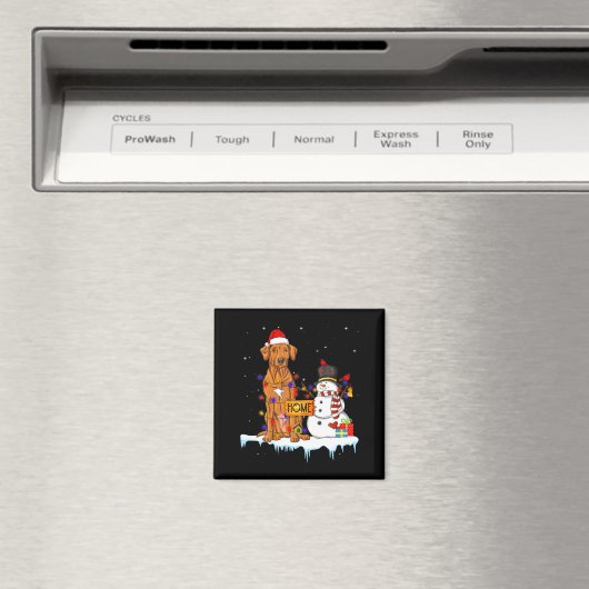 Funny Rhodesian Ridgeback Dog Christmas Snowman Xm マグネット (インサイチュ (食洗機))