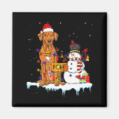 Funny Rhodesian Ridgeback Dog Christmas Snowman Xm マグネット (正面)