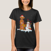 Funny Rhodesian Ridgeback Dog Christmas Snowman Xm Tシャツ (正面)