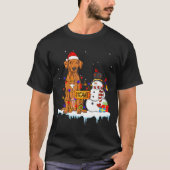 Funny Rhodesian Ridgeback Dog Christmas Snowman Xm Tシャツ (正面)