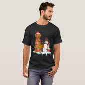Funny Rhodesian Ridgeback Dog Christmas Snowman Xm Tシャツ (正面フル)