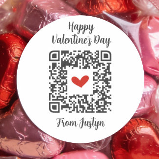 Funny Rick Roll Valentines Party Favor Treat Bag ラウンドシール