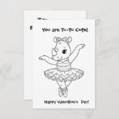 funny RIHNO  Coloring Maze Classroom Valentine  サンキューカード (正面/裏面)