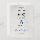 Funny Ring Bearer Blue Bow Tie Wedding Proposal (正面)