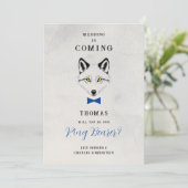 Funny Ring Bearer Blue Bow Tie Wedding Proposal (スタンド正面)
