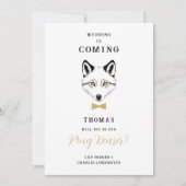 Funny Ring Bearer Gold Bow Tie Wedding Proposal (正面)