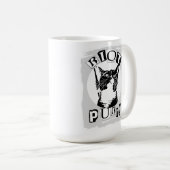 Funny Riot Purrul Girl Punk Cat Design コーヒーマグカップ (正面右)