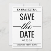 Funny RIP Twenties Newspaper 30th Birthday 招待状 (裏面)