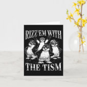 Funny rizz em with the tism retro penguin meme  カード (黄色い花)