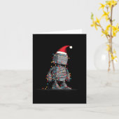 Funny Robot Christmas Graphics Lights Lover Long S カード (黄色い花)