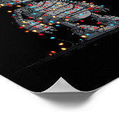 Funny Robot Christmas Graphics Lights Lover Long S ポスター (角)