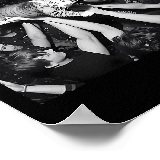 Funny Rock Show Cat Meme Cute Tabby Kitten Crowd S ポスター (角)