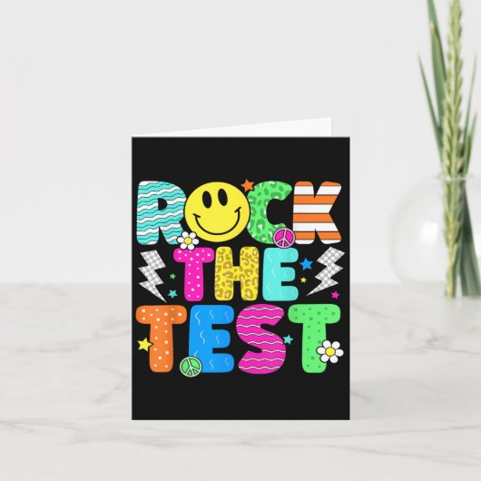 Funny Rock The Test Testing Day Teacher Student Mo カード (正面)