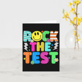 Funny Rock The Test Testing Day Teacher Student Mo カード (黄色い花)