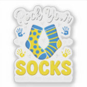 Funny Rock Your Socks 3/21 Down Syndrome Awareness シール (正面)