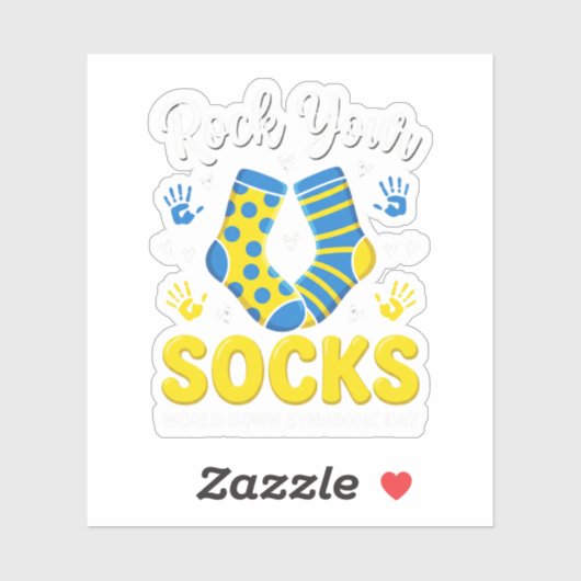 Funny Rock Your Socks 3/21 Down Syndrome Awareness シール (シート)