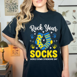Funny Rock Your Socks 3/21 Down Syndrome Awareness Tシャツ