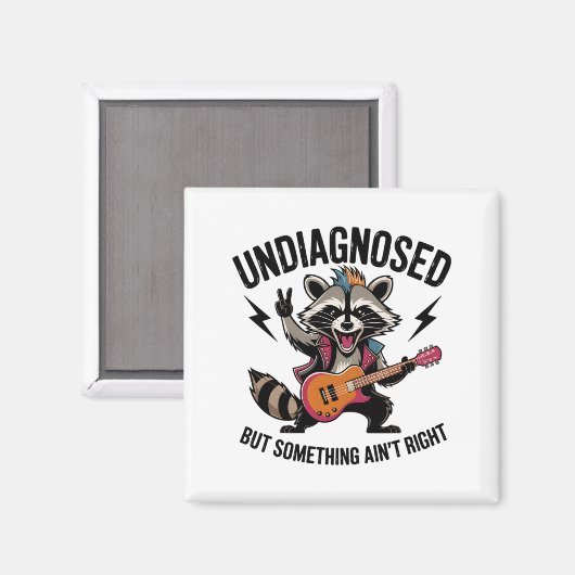 Funny Rocking Racoon  マグネット (正面/裏面)