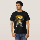 Funny Rockstar Cartoon Character Graphic T-Shirt  Tシャツ (正面フル)
