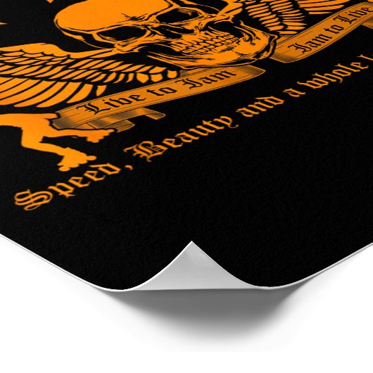 Funny Roller Derby Lover Quotes Gift, Live To Jam  ポスター (角)