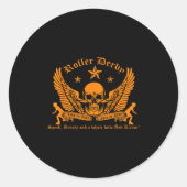 Funny Roller Derby Lover Quotes Gift, Live To Jam  ラウンドシール (正面)