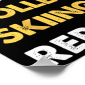 Funny Roller-skiing Apparel Eat Sleep Roller-skiin ポスター (角)