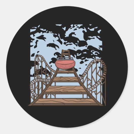 Funny Rollercoaster Amusement Park Gift ラウンドシール (正面)