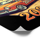 Funny Rollin Into 2026 Retro Car Sunset Vibes Artw ポスター (角)