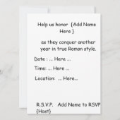 Funny Roman Soldier  Birthday Party Invitation  招待状 (裏面)