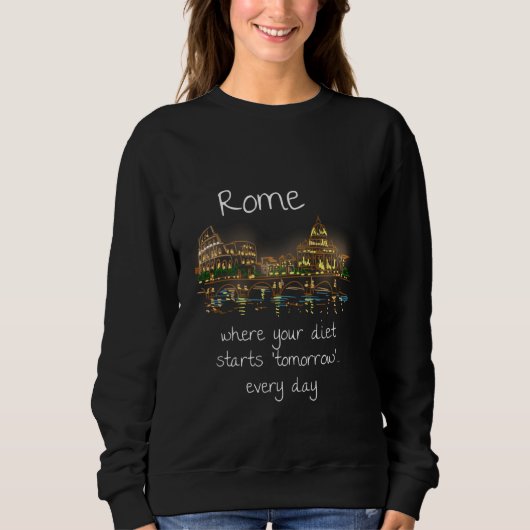 Funny Rome Italy Souvenir Hand Drawn Art Gift スウェットシャツ (正面)