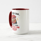 Funny Rooster Coworker Mug | I May Look Calm マグカップ (正面左)