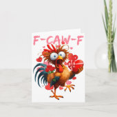 Funny Rooster F-caw-f Valentines Day Chicken Fcawf カード (正面)