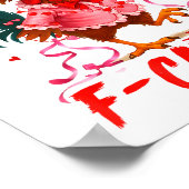 Funny Rooster F-caw-f Valentines Day Chicken Fcawf ポスター (角)