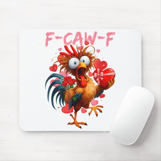 Funny Rooster F-caw-f Valentines Day Chicken Fcawf マウスパッド (マウス)