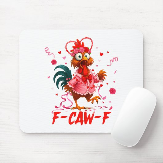 Funny Rooster F-caw-f Valentines Day Chicken Fcawf マウスパッド (マウス)