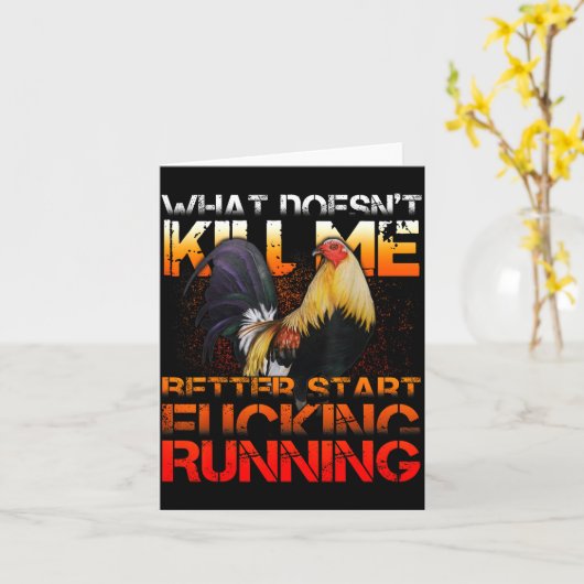 Funny Rooster Fight  カード (黄色い花)