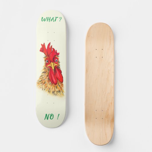 Funny Rooster Skateboard Custom Text スケートボード (正面)